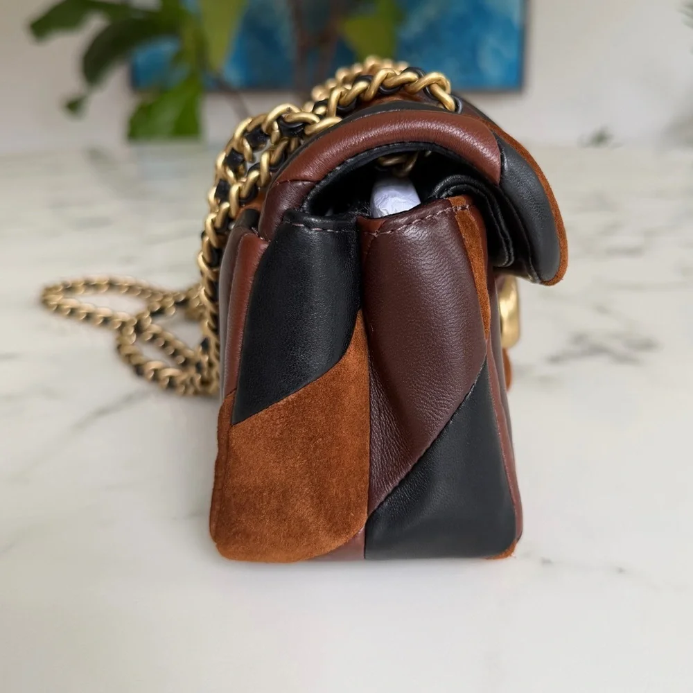 NWT Coach Tabby Shoulder Bag 20 With Patchwork Quilting Maple Shadow Brown CBG88 - Picture 4 of 15